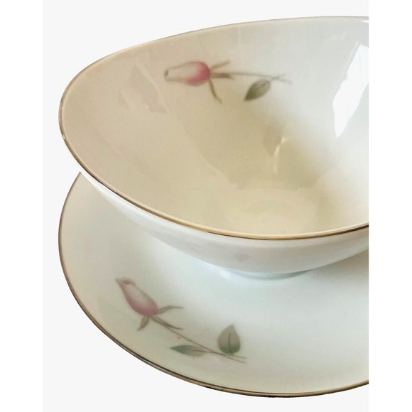 Mikasa Fine China "Roxane" Gravy Boat With Attached Underplate 5563 - Japan - Picture 3 of 6